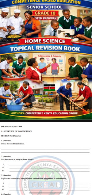 Grade 10 Home science Topical revision Booklet with Answers