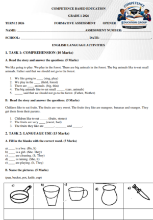 Grade 1 opener term 2 exams 2026