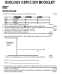 Biology paper 1 KCSE Revision booklet with answers