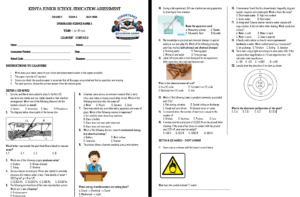 Grade 9 opener term 2 2026 exams with marking schemes