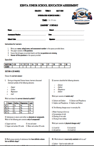 Grade 8 opener term 2 2026 exams with marking schemes