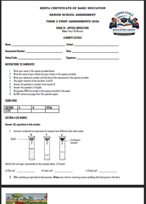 Grade 10 applied agriculture term 2 exams 2026