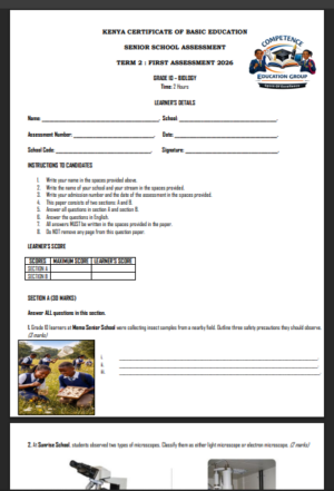 Grade 10 biology term 2 exams 2026