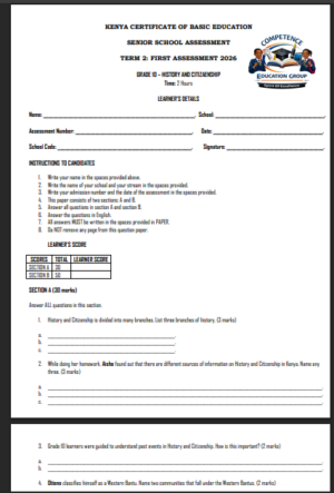 Grade 10 HISTORY AND CITIZENSHIP term 2 exams 2026