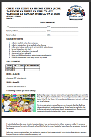 Grade 10 KISWAHILI LUGHA term 2 exams 2026
