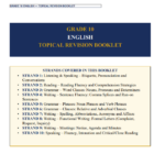 English grade 10 topical revision booklet with answers