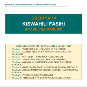 Kiswahili fasihi grade 10 topical revision booklet with answers