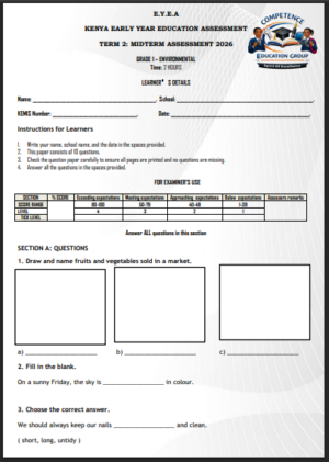 Grade 1 Mid Term 2 2026 exams with marking schemes