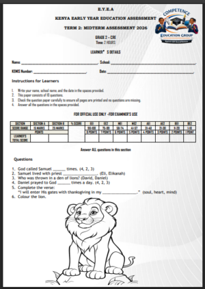 Grade 2 Mid Term 2 2026 exams with marking schemes