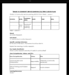 GRADE 10 TERM 2 COMMUNITY SERVICE LEARNING LESSON PLANS