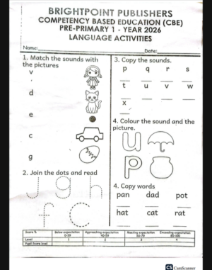 Bright point Term 2 2026 PP1 exams