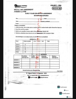 Signal 004 Grade 3 2026 exams with marking schemes