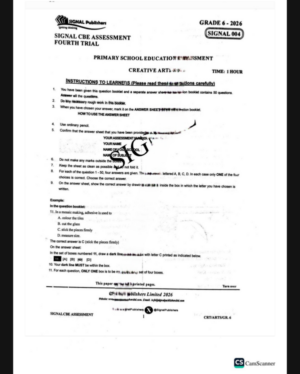 Signal 004 Grade 6 2026 exams with marking schemes