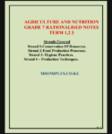 Agriculture and Nutrition Grade 7 Rationalized notes Term 1,2,3
