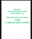 PRETECHNICAL STUDIES Grade 7 Rationalized notes Term 1,2,3