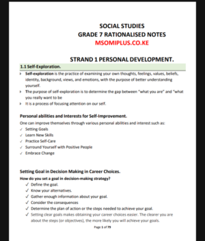 Social studies Grade 7 Rationalized notes Term 1,2,3