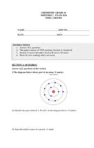 Grade 10 Mid term 2 2026 Exams