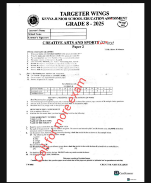 Targeter 005 Grade 8 exams with Marking schemes 2025
