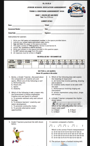 Grade 7 End Term 2 2026 Exams