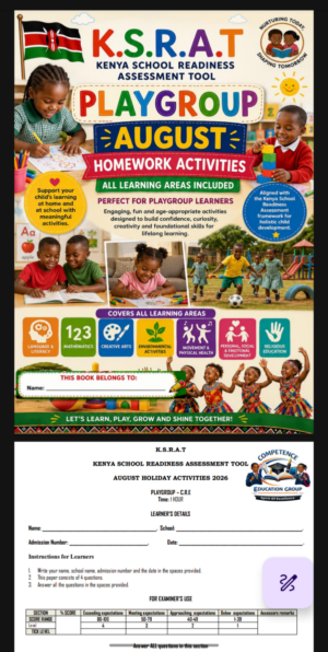 Play Group August Holiday assignments booklet