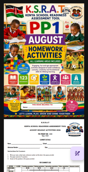 PP1 August Holiday assignments booklet