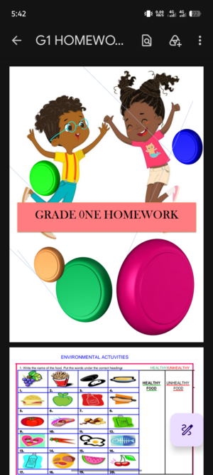 Grade 1 August Holiday assignments booklet